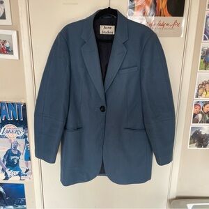 Acne Studios Blue Klarah Flannel Coat